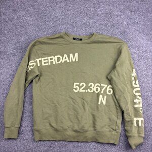 Amsterdam Sweatshirt Mens XS Olive Green Coordinates Graphic Crewneck Vinyl Co